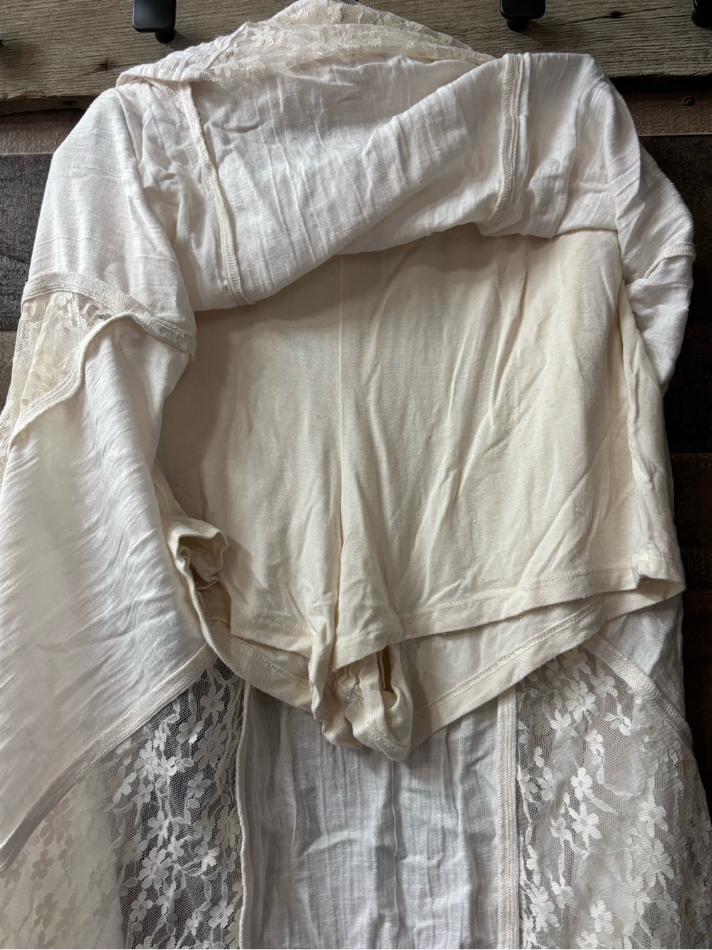American Eagle Outfitters Cream Lace-Panel Maxi Skirt - Picture 3 of 6